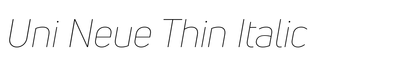 Uni Neue Thin Italic